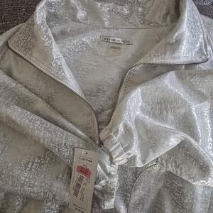 Peter Nygard Womans WhiteGray Zip-up Jacket